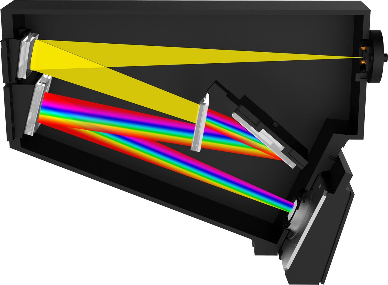 EXPEC 6500 ICP-OES Echelle optical chamber &middot; light path from entrance slit to the detector