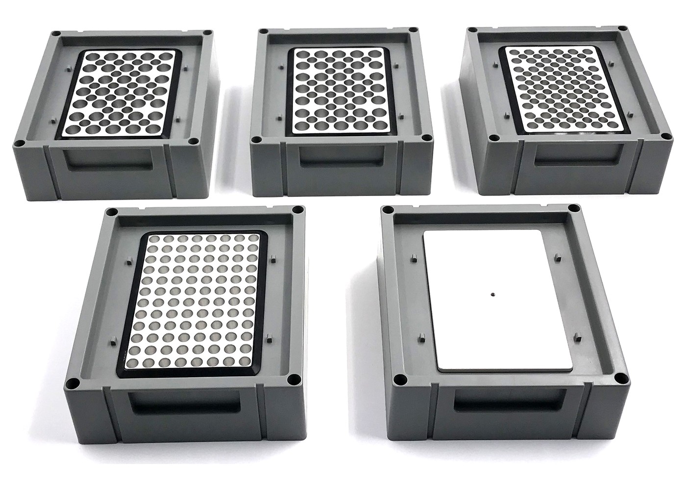 Five heating blocks for the ALEMADR-DB dry bath incubator