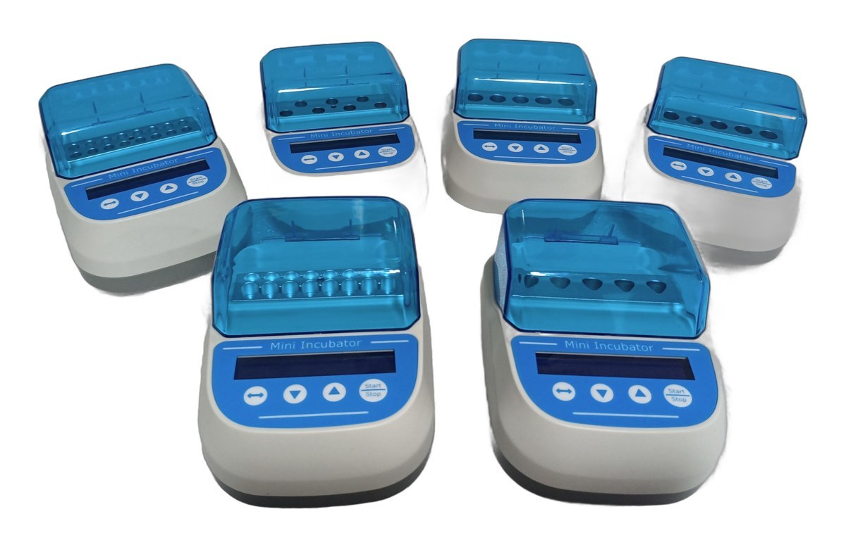 ALEMADR-MB2 mini dry bath incubators in six built-in block formats
