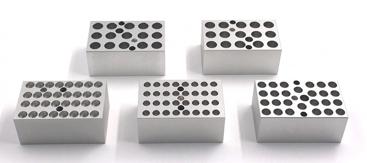 Aluminiumblöcke für den ALEMADR-MI Doppelblock-Inkubator