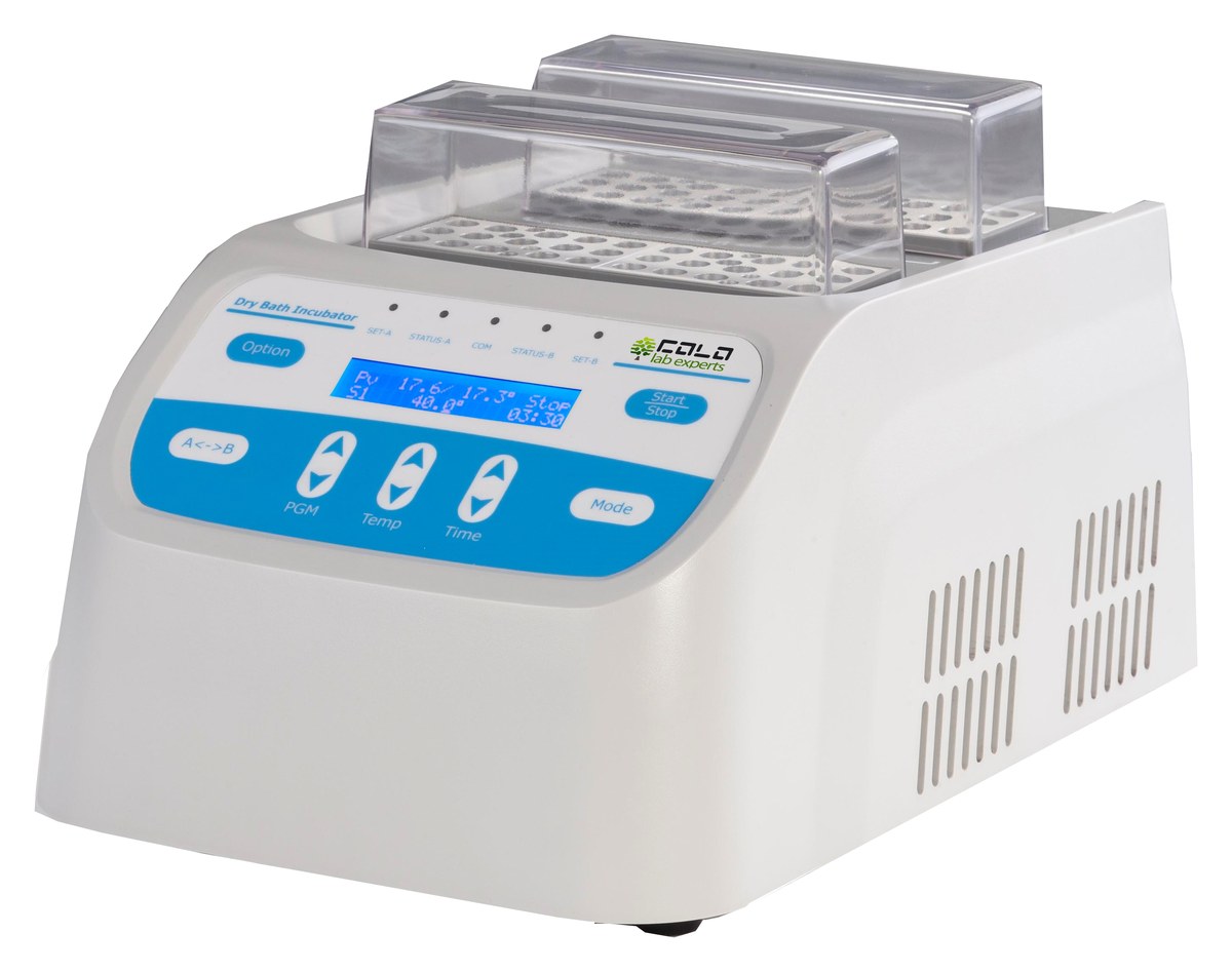 ALEMADR-MI Doppelblock-Inkubator mit zwei transparenten Abdeckungen und LCD-Bedienfeld