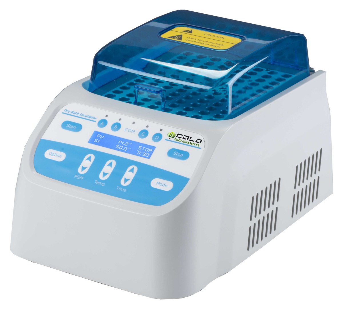 ALEMADR-MO Trockenblock-Inkubator mit blauer transparenter Abdeckung und LCD-Bedienfeld