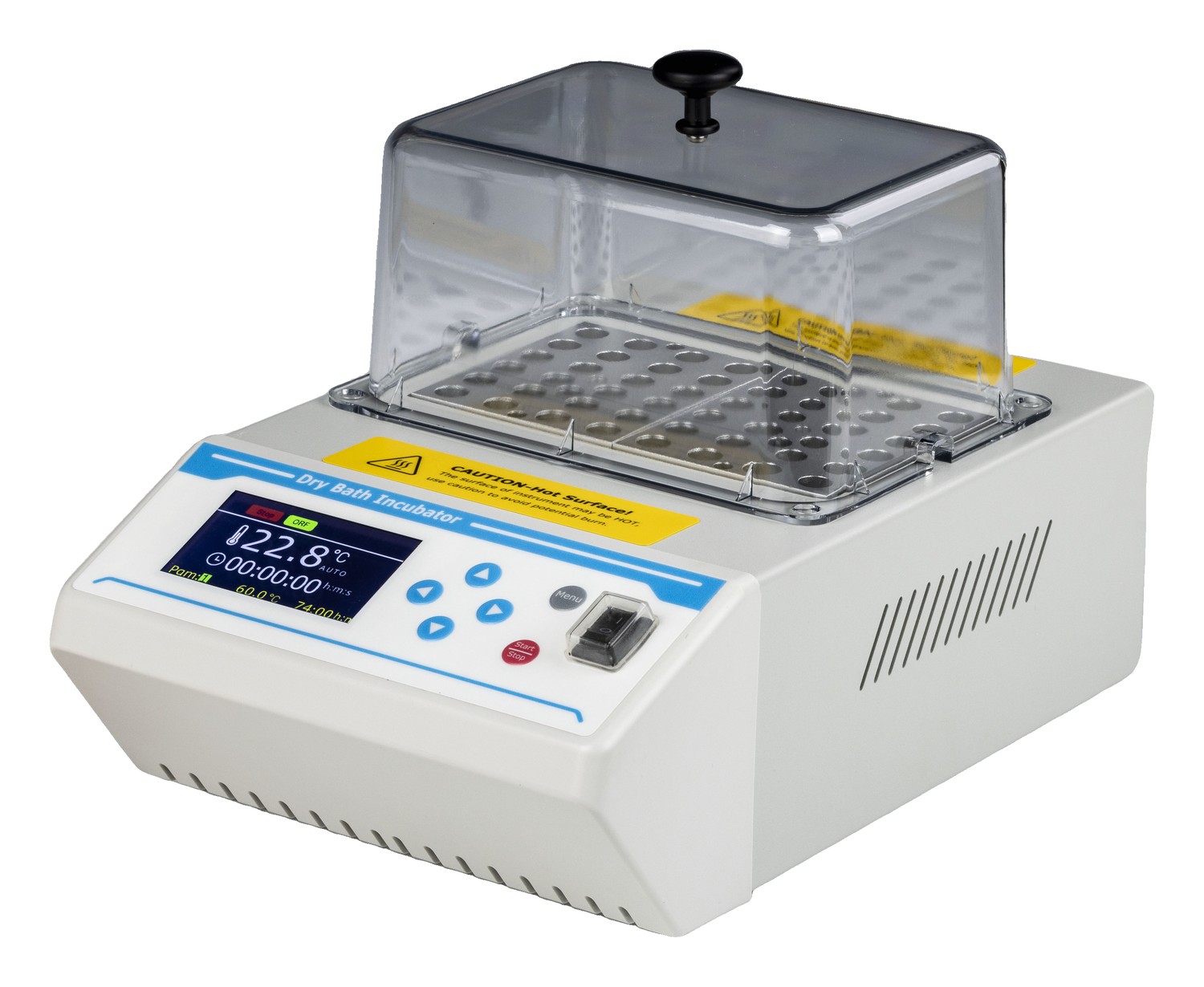 ALEMADR-SB2 dry block incubator with the optional magnetic dust-proof lid