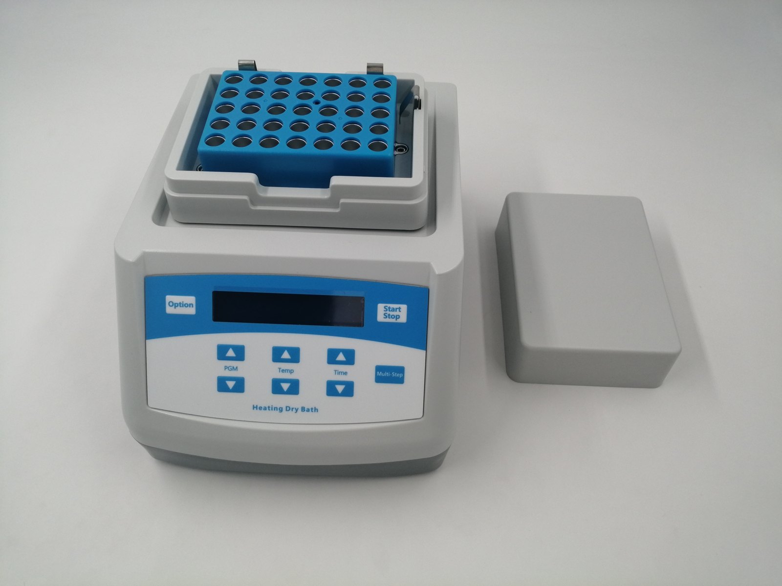 ALEMADR-SOC Trockenblock-Inkubator mit Kühlung und eingesetztem Block 35 × 1,5 ml