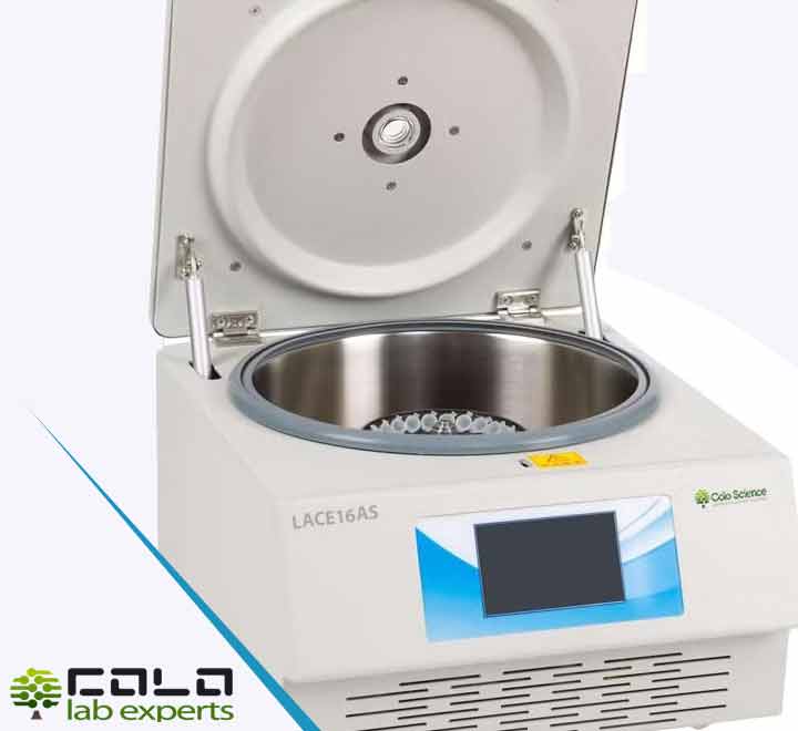 LACE16AS benchtop high-speed centrifuge with 5-inch touch screen