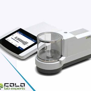 MEUSE micro balance series 1 µg readability with automatic internal calibration, 7 inch touch screen and glass draft shield.