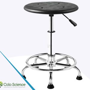 Laboratory Adjustable Lab Chair-Industrial Steel Design Chromed Gas Lift Acid Alkali Resistant for Hospital