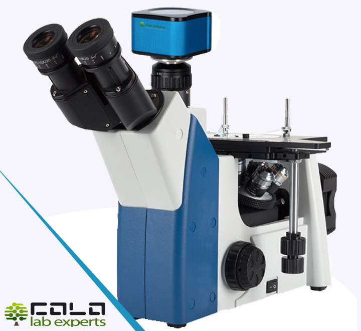 MET500EM inverted metallurgical microscope with trinocular head and reflected light illumination by COLO.Science