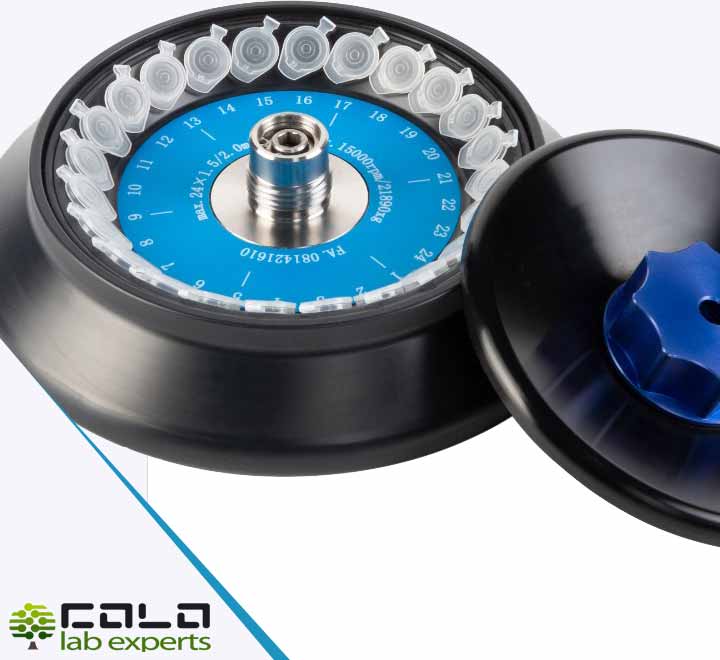 LACE-LION included 24 x 1.5 2 ml angle rotor with biocontainment click-seal lid