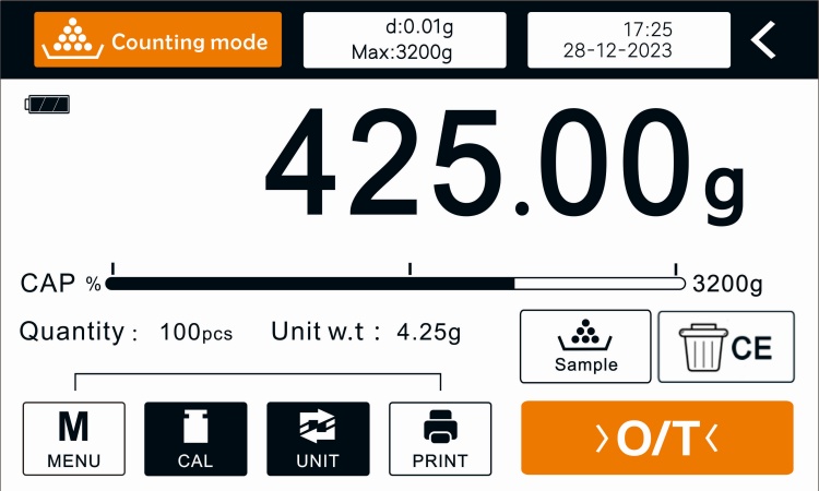 CENS-TP touch screen način za štetje kosov