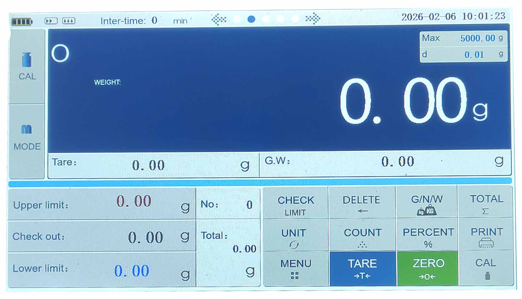 DECO5 touchscreen meni za industrijsku vagu brojačicu brojanje komada granice proizvoda i obradu podataka