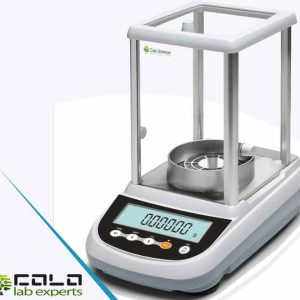 LOIRE semi-micro analytical balance with glass weighing chamber, internal calibration and 0.01 mg readability