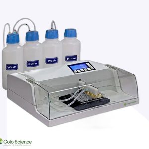 FLEXWASH ELISA microplate washer series with wash, rinse, buffer and waste bottles