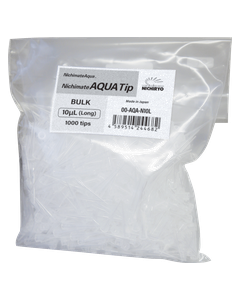 NichimateAqua tips 10 µL long, bulk bag 1000 pcs